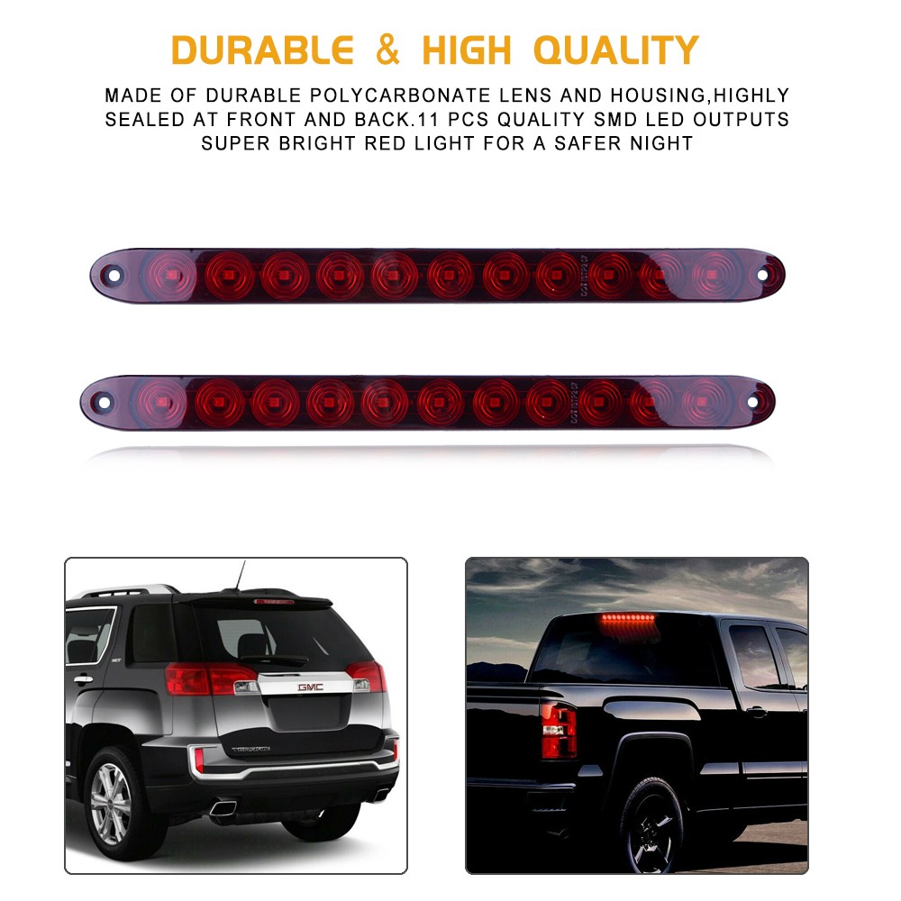  12v LED Rear Brake Tail Light Bar For Camper Bus Truck Trailer RV Pickup 