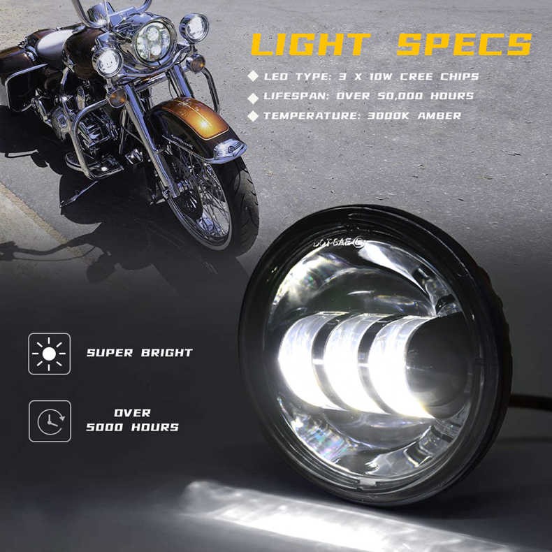 4.5inch Harley Davidson Motorcycle Headlights Side Marker LED Light