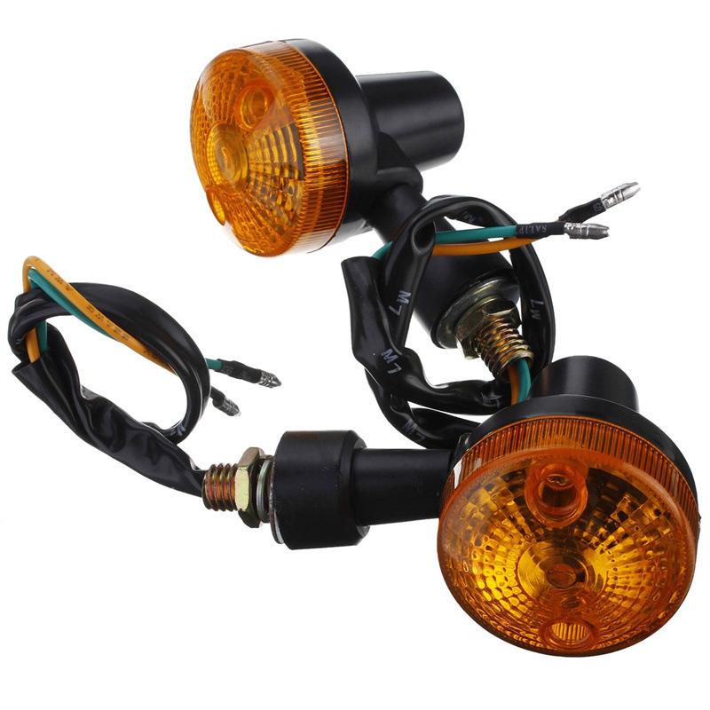 Motorcycle Amber Round Turn Signal Direction Indicator Light Lamp Bulbs