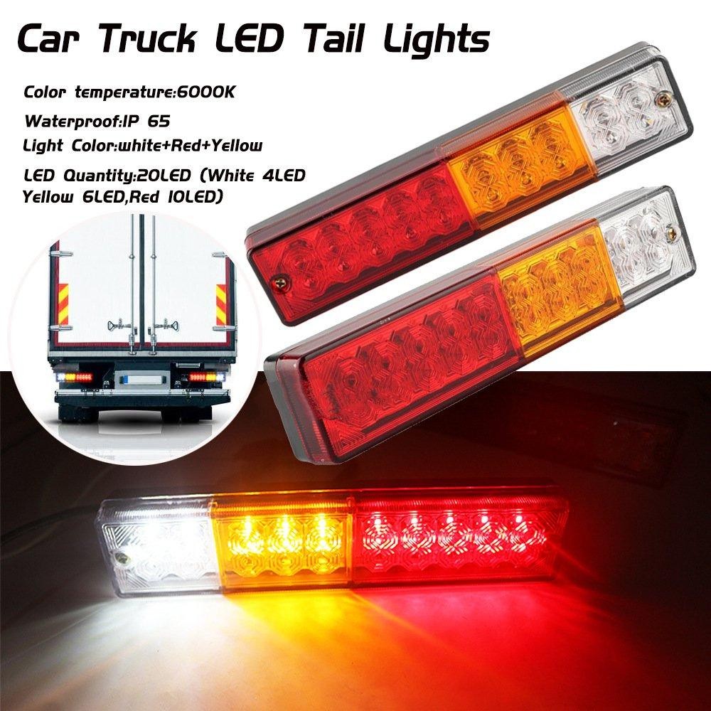 Truck Trailer 20 LED Stop Rear Tail Reverse Light Indicator Lamp